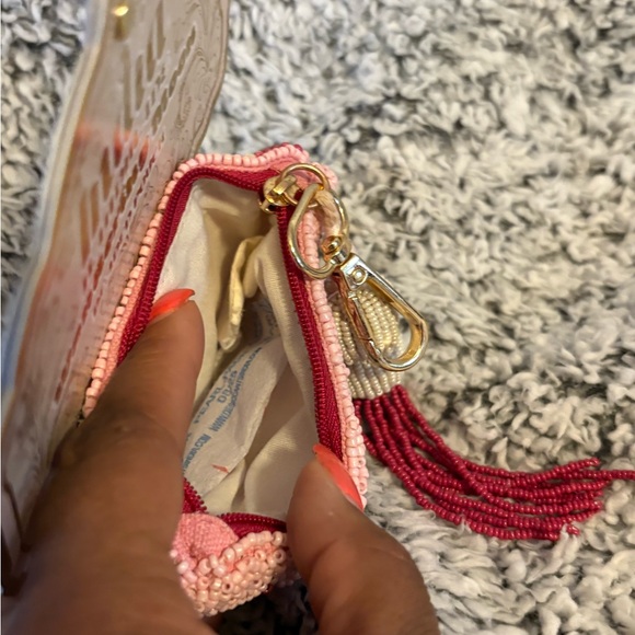 Beaded Pink Martini funds Clutch bag charm - Picture 3 of 3